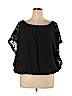 Colleen Lopez 100% Polyester Black Short Sleeve Blouse Size XL - photo 1