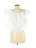 Love J 100% Polyester White Short Sleeve Blouse Size M - photo 2