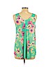 Candie's 100% Polyester Green Sleeveless Blouse Size L - photo 2