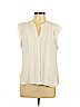 H&M 100% Polyester White Short Sleeve Blouse Size 12 - photo 1
