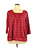 Susan Lawrence Red 3/4 Sleeve Top Size 1X - photo 1