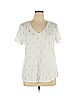 Old Navy 100% Cotton White Short Sleeve Blouse Size XL - photo 1