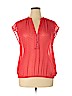 The Limited 100% Polyester Red Short Sleeve Blouse Size XL - photo 1