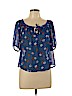 Hollister 100% Polyester Blue Short Sleeve Blouse Size L - photo 1