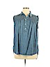 Gap 100% Lyocell Blue Sleeveless Blouse Size XL - photo 1