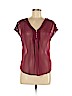 Candie's 100% Polyester Burgundy Short Sleeve Blouse Size M - photo 1