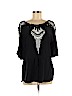 Yoana Baraschi 100% Silk Black Short Sleeve Silk Top Size M - photo 1