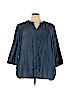 Talbots 100% Polyester Blue 3/4 Sleeve Blouse Size 3X - photo 1