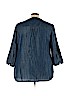 Talbots 100% Polyester Blue 3/4 Sleeve Blouse Size 3X - photo 2