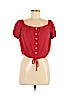 Hollister 100% Viscose Red Short Sleeve Blouse Size M - photo 1