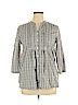 Kim Rogers 100% Cotton Blue 3/4 Sleeve Button-Down Shirt Size XL - photo 1