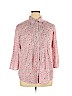 Karen Scott 100% Cotton Pink 3/4 Sleeve Button-Down Shirt Size XL - photo 1