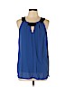 Iz Byer 100% Polyester Blue Sleeveless Blouse Size L - photo 1