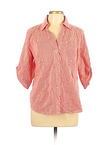 Liz & Co 3/4 Sleeve Button-Down Shirt (view 1)