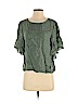 Maven West 100% Cupro Green Short Sleeve Blouse Size XS - photo 1