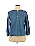Ann Taylor LOFT 100% Cotton Blue Long Sleeve Button-Down Shirt Size XL (petite) - photo 1