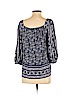 Lucky Brand Blue 3/4 Sleeve Top Size S - photo 2