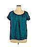 Apostrophe 100% Polyester Blue Short Sleeve Blouse Size XL - photo 1