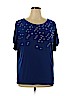 Chaus Blue Short Sleeve Top Size XL - photo 1