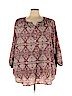 IGIGI 100% Polyester Red Long Sleeve Blouse Size 26 - 28 Plus - photo 1