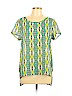 Lily White 100% Polyester Green Short Sleeve Blouse Size L - photo 1
