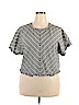 A New Day 100% Cotton Gray Short Sleeve Blouse Size XXL - photo 1