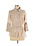 Da-Nang Tan 3/4 Sleeve Button-Down Shirt Size M - photo 1