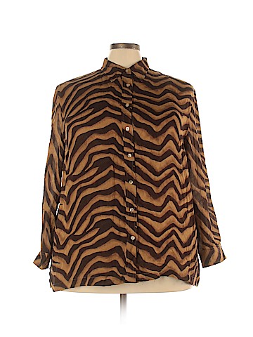 Lauren by Ralph Lauren Long Sleeve Silk Top (view 1)