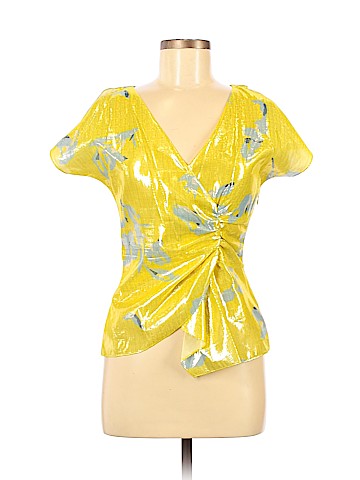Tanya Taylor Short Sleeve Silk Top (view 1)