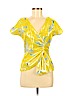 Tanya Taylor Yellow Short Sleeve Silk Top Size 2 - photo 1