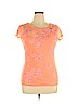 INC International Concepts 100% Nylon Orange Short Sleeve Top Size XL - photo 1