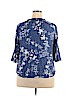 Ellos 100% Rayon Blue 3/4 Sleeve Blouse Size 18 - photo 2