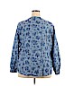 Blair 100% Cotton Blue Long Sleeve Button-Down Shirt Size 2X - photo 2