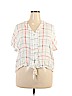 LC Lauren Conrad 100% Rayon Ivory Short Sleeve Blouse Size 2X - photo 1