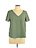 Lily White 100% Polyester Green Short Sleeve Blouse Size L - photo 1