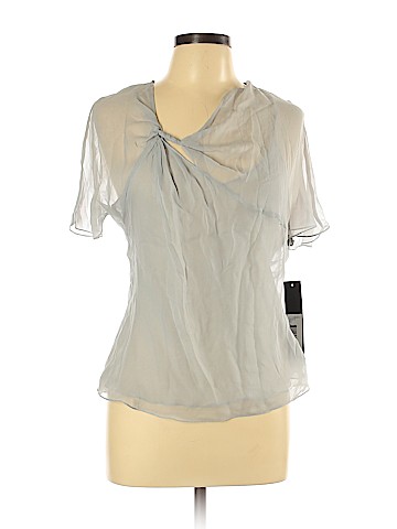 Badgley Mischka Short Sleeve Silk Top (view 1)