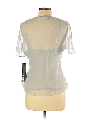 Badgley Mischka Short Sleeve Silk Top (view 2)