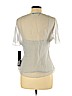 Badgley Mischka 100% Silk Gray Short Sleeve Silk Top Size L - photo 2