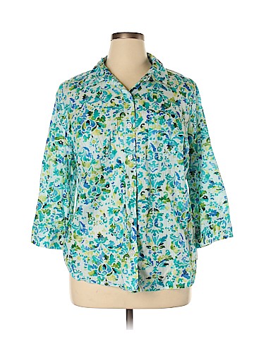 Karen Scott 3/4 Sleeve Button-Down Shirt (view 1)