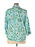 Karen Scott 100% Cotton Teal 3/4 Sleeve Button-Down Shirt Size 1X - photo 2