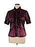 Dots Purple Short Sleeve Blouse Size XL - photo 1