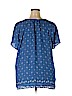 Old Navy 100% Polyester Blue Short Sleeve Blouse Size XXL - photo 2