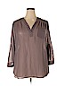Maurices 100% Polyester Brown Long Sleeve Blouse Size 20 (2) - photo 1