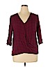 H.I.P. 100% Rayon Burgundy Long Sleeve Blouse Size XL - photo 1
