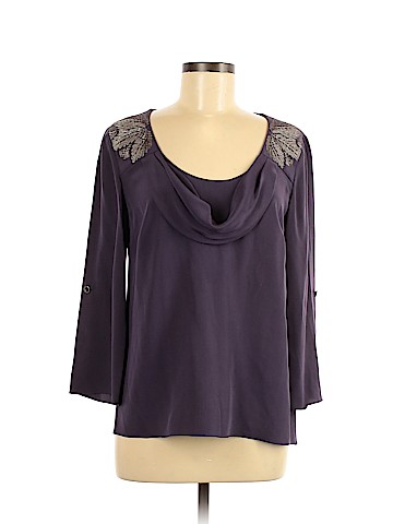 Tibi Long Sleeve Silk Top (view 1)