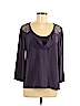 Tibi 100% Silk Purple Long Sleeve Silk Top Size 6 - photo 1