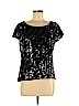 Alice + Olivia 100% Silk Black Short Sleeve Silk Top Size M - photo 1