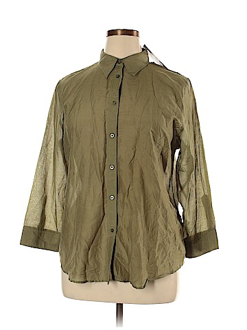 Lauren by Ralph Lauren 3/4 Sleeve Button-Down Shirt (view 1)
