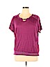 Faded Glory Plus 100% Polyester Purple Short Sleeve Top Size XL - photo 1