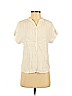 Point Sur 100% Viscose White Short Sleeve Blouse Size XXS - photo 1